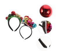 Anneome 2 Pcs Christmas Headbands with Bells Festive Hair Hoops for Adults Holiday Party Accessories Comfortable and Stylish Hair Band for Xmas and Year Celebrations