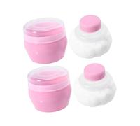 Anneome 2 Sets Plush Talcum Powder Puff Ultra Gentle and Puff for Even Loose Powder Application Soft and Quick Dry Plush for Fresh Skin Care Pink