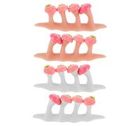 Anneome 2 Sets Silicone Toe Separators for Pedicure with Precise Toe Spacers Design and Nail Separator for Improved Alignment Dual Color Strawberry Decor and Skin Tone Multipurpose Nail