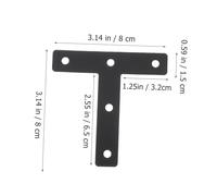 Anneome 20 Pcs Black Flat T Shape Braces Cold Rolled Steel Shelf Brackets Strong Furniture Mending Plates Corner Supports for Cabinets Tables Chairs