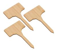 Anneome 20 Pcs Thicken Bamboo Signpost T Shape Plaque Ornaments Miniature Decors Seedling Labels Disposable Easy to Insert Plant Markers for Nursery Garden