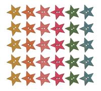 Anneome 200pcs Colorful Vintage Wooden Star Buttons Rustic Five-Pointed Star Decorations for Sewing DIY Crafts Knitting Accessories with Smooth Edges Safe for All Ages