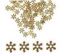 Anneome 200Pcs Snowflake Shaped Spacer Beads for Bracelet Making Lightweight Alloy Beads Smooth Edges Chic and Design for Craft Creation and Art Craft Projects