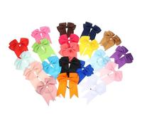 Anneome 20Pcs Bowknot Hair Scrunchies Elastic Hairband for Fish Tail Ribbon Ponytail Holders Random Pack for Parties Birthday Family Photos Random Color