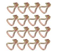 Anneome 20pcs Double J Hooks Heavy Duty Ratchet Tie Down Straps Accessories for Cars Trucks Trailers Cargo Double Row Binder Hooks with Scratch-resistant Surface for Fast Installation and