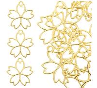 Anneome 20Pcs Durable Metal Frame DIY Flower Shape Pendant Making Moulds Hollow Pendant Frames for Crafts Jewelry for Easy Filling