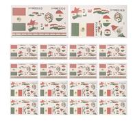 Anneome 20pcs Mexican Flag Temporary for Adults Mexican Independence Day Party Decorations Soccer Match Face Stickers Sports Event Crafts