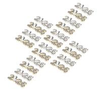 Anneome 20pcs Nail Charms Rhinestones for Nails Luxury Flatback Silver Gold Alloy Sparkly Decorations for Manicure Accessories