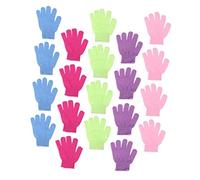 Anneome 24pcs Exfoliating Bath Scrub Gloves with Divided Fingers Nylon Shower Gloves for Deep Skin Cleaning and Massage Suitable for Daily Replacement and Random Color