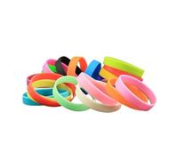 Anneome 24pcs Mixed Colors Blank Silicone Wristbands Glow Party Accessories for Adults Stretchy Wristbands Vibrant Colors
