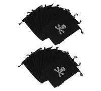 Anneome 24pcs Pirate Skull Drawstring Bags: 6 X 4.5" Halloween Pirate Goodie Pouches for Candy and Coins - Polyester Pirate Loot Pouch for Parties and Treasure Hunts