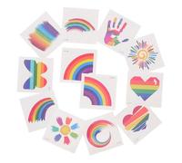 Anneome 24pcs Rainbow Face Stickers Temporary for Pride Parade Celebration Bright Lgbt Flag Decals Safe and Easy to Apply for Festival Party Decoration