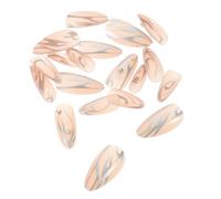 Anneome 24pcs Silver Flame Rivet False Nails Set Short Coffin Glue-on Press Nails for Women’s Manicure Stylish Wearable Art for Daily and Party Use