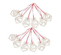 Anneome 24pcs Unfinished Wooden Christmas Cutouts with Hollow Design for Hanging Lightweight DIY Wood Graffiti Pendants and Christmas Wood Chips Decorations Compact Craft Ornaments for