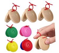 Anneome 24Pcs Wooden Castanets Set Percussion Instruments for Early Education Music Rhythm for Engaging and Fun Musical Experience