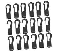Anneome 25pcs Bungee Cord Hooks Black Shock Cord End Hooks for Camping Kayaks Boats Lightweight Compact Elastic Rope Fastening
