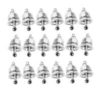 Anneome 25pcs Hanging Bells Necklace Pendant Mini Craft Bells Jingle Pendant Vintage Jewelry Charms Craft Wind Chime Parts DIY Small Silver