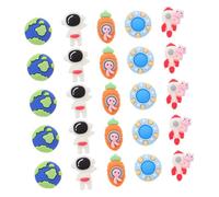Anneome 25pcs Mini Cat Rabbit Astronaut Hair Clip Charms DIY Craft Accessories with Earth Ufo Rocket Designs for Headwear Decoration and Handmade