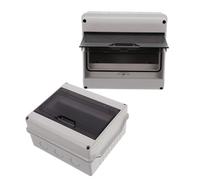 Anneome 2pcs 8-Way Waterproof Power Distribution Box with Window, IP65 Weatherproof Plastic Enclosure for Outdoor Charging Stations, DIN Rail Circuit Breaker Junction Box