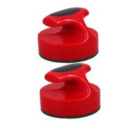 Anneome 2pcs Air Hockey Pushers with Felt Bottom Ice Hockey Paddles Replacement Handles for Quiet Smooth Gameplay Family-friendly Game Accessories