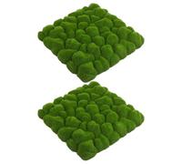 Anneome 2pcs Artificial Moss Mat Flocking Faux Green Wall Panel Decor for DIY Micro Landscape Crafting Lifelike Moss Wall Art for Shops Wedding Backgrounds Indoor Outdoor Decoration