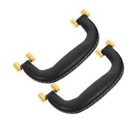 Anneome 2pcs Black Pu Leather Luggage Case Handles with Comfortable Grip and Easy Installation, Suitable for Suitcase, Bag, and Toolbox, for DIY Repairs and Travel Accessories