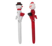 Anneome 2pcs Boxing Pens Punching Ballpoint Pens Santa Snowman Christmas Decorations Smooth and Easy Writing Student