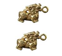 Anneome 2pcs Brass Pixiu Pendant Antique Collection Home Hanging Decor Chic Ornament for Living Small Decorative Pixiu Craft