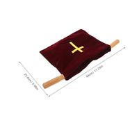 Anneome 2pcs Church Offering Bags Velvet Collection Pouches with Wooden Handles Spacious Religious Donation Bags for Communion Baptism Worship Supplies in Red and Blue