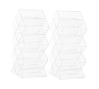 Anneome 2Pcs Clear Acrylic Lipstick Holder Organizer Lightweight Makeup Storage Stand with Slots for Lip Gloss and Lip Balm Desktop Cosmetic Display Rack for Home Vanity and Bedroom