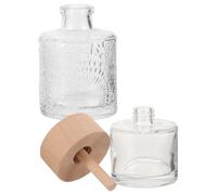 Anneome 2pcs Clear Bottles for Essential Oil Diffuser Decorative Reed Diffuser for Home and Office Fragrance Capacity Modern Design for Aromatherapy and Home Decor