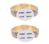 Anneome 2pcs DIY Rhinestone Wrist Corsage Bracelet Elastic Stretchy Wristlet Bands for Prom Wedding Bridal Shower and Anniversary Personalizable Handmade Accessory