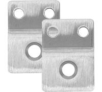 Anneome 2pcs Door Reinforcement Plates for Locks Extended Thick Strike Covers with Threaded Fixing Polished Surface Compatible with Square Lock Bodies