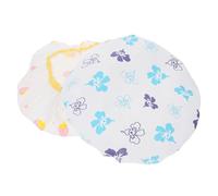Anneome 2pcs Double Layer Shower Cap with Elastic Band for Women Hair Protection in Bathing and Spa Thickened Design with Flower Strawberry Patterns Lightweight and Portable Hair Cover