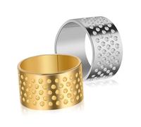 Anneome 2pcs Ejector Tool Thimble for Hand Sewing in Metal Finger Thimble Sewing Protectors Portable Needlework