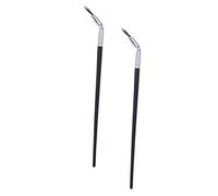 Anneome 2pcs Fan Shaped Eyelash Brushes for Precise Makeup Application with Sleek Wooden Handle and Copper Tube, Soft Fiber Fur Bristles Suitable for Home Use and Portable Makeup Practice