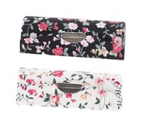 Anneome 2pcs Flower Pattern Lipstick Storage Box with Mirror Portable Lip Balm Case Small Cosmetic Holder for Women Retro Cloth Cover Lip Gloss Organizer for Daily Carry