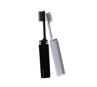 Anneome 2pcs Foldable Bamboo Toothbrush Portable Travel Brush Soft Charcoal Bristles for Personal Care Teeth Brushing The Go