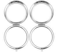 Anneome 2pcs Foldable Compact Mirrors for Women, Chic Golden Gilded Two-sided Mini Travel Makeup Mirrors, Super-compact Design for Carrying inside Your Bag Or Home Use