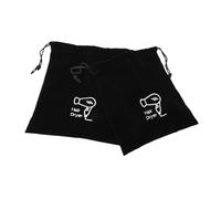 Anneome 2Pcs Hair Dryer Storage Bags Capacity Flocking Velour Travel Organizer Lightweight Compact Hair Blower Holder for Home and Outdoor Use Black