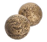 Anneome 2pcs Hand Exercise Balls Brass Dragon Phoenix Pattern Hand Fitness Balls for Grip Strengthening Training Finger Workouts Portable Stress Relief and Rehabilitation Handball