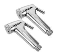 Anneome 2pcs Handheld Toilet Sprayer Head Replacement Plastic Bidet Nozzle Silver for Bathroom Kitchen Cleaning High Pressure Sprayer for Diaper Cloth Shower