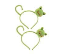 Anneome 2pcs Handmade Knitted Frog Headband with Big Eyes for Women Cute Crochet Animal Hairband Durable for Makeup Skincare Spa Costume Parties and Fun Dress Up Events
