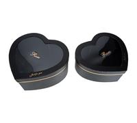 Anneome 2Pcs Heart Shaped Flower Boxes with Lid Black Packaging Boxes for Valentine'S Day Wedding Birthday Flower Arrangement