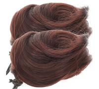 Anneome 2Pcs High-temperature Silk Fake Bun Hairpieces Claw Chignon Extensions for Women Straight Hair Donut Buns Easy Clip Hair Volume for Daily Office Party