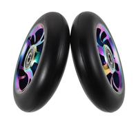 Anneome 2pcs LED Light Up Rear Wheels for Kick Scooter Aluminum Alloy Replacement Wheels Enhance Compatible with Various Brands Aesthetic and Functional Design