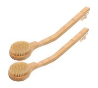 Anneome 2Pcs Long Handle Exfoliating Body Brush for Shower Back Scrubber with Safe Materials for Elderly Disabled Multifunctional Bath Massage and Deep Cleaning