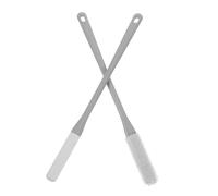 Anneome 2Pcs Long Handled Foot Scrubber Set Soft Toe Gap Cleaning Brush for Gentle Exfoliation for Seniors and Elderly Foot Care Minimalist Grey Design for Shower