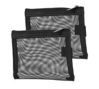 Anneome 2Pcs Mesh Makeup Bags Small Nylon Cosmetic Pouches with Zipper Closure Lightweight Travel Toiletries Organizer for Women Portable Transparent Storage Pouch for Lipstick and Daily