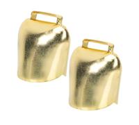 Anneome 2pcs Metal Cowbells with Handles Loud Crisp Sound Noise Makers for Pets and Livestock Multipurpose Church Bells for Christmas Decor and Wedding Medium Cow Bells